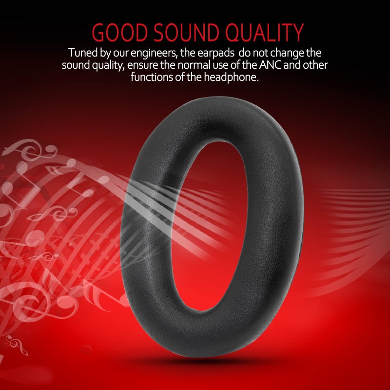 Krone Kalpasmos وسادات أذن بديلة من كرون كالباسماس لسماعات سوني WH-1000XM2(WH1000XM2) وسوني MDR-1000X(MDR1000X) و xm2 مع جلد بروتين أنعم ورغوة ذاكرة عالية الكثافة، أسود - Image 4